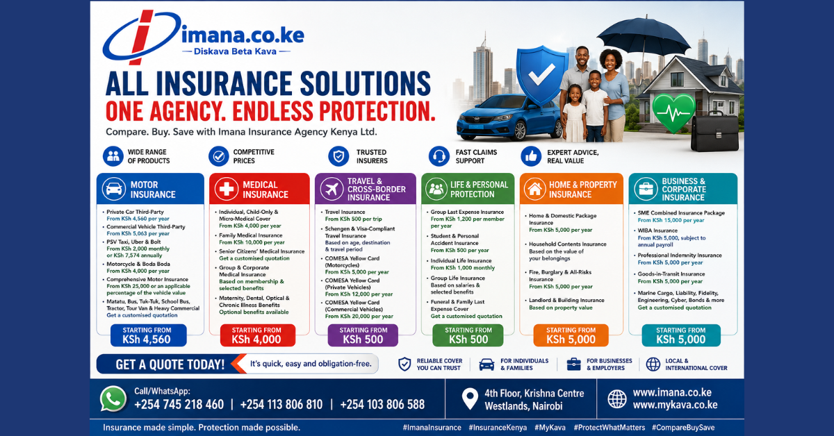 Affordable Insurance in Kenya: Motor, Medical, Travel, Life and Business Cover