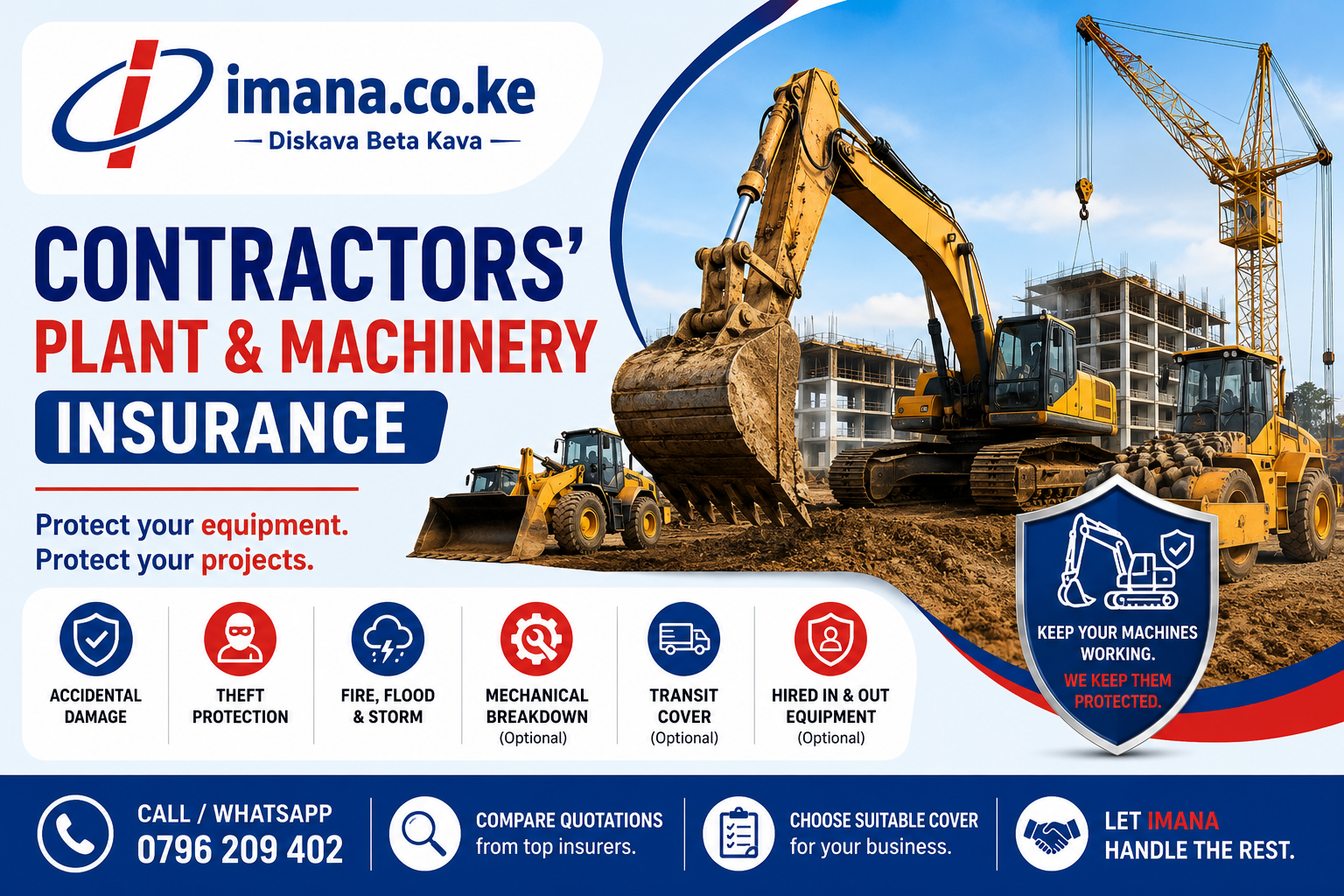 Contractors’ Plant and Machinery Insurance in Kenya | Equipment Cover