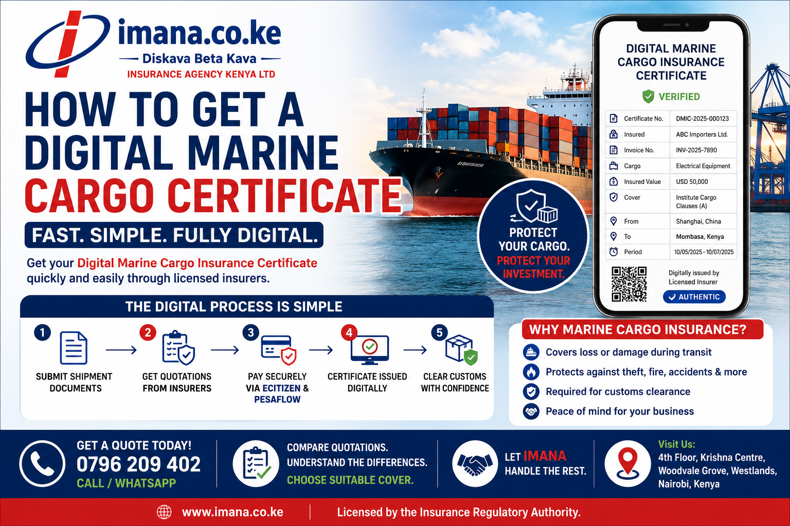 How to Get a Digital Marine Cargo Insurance Certificate in Kenya