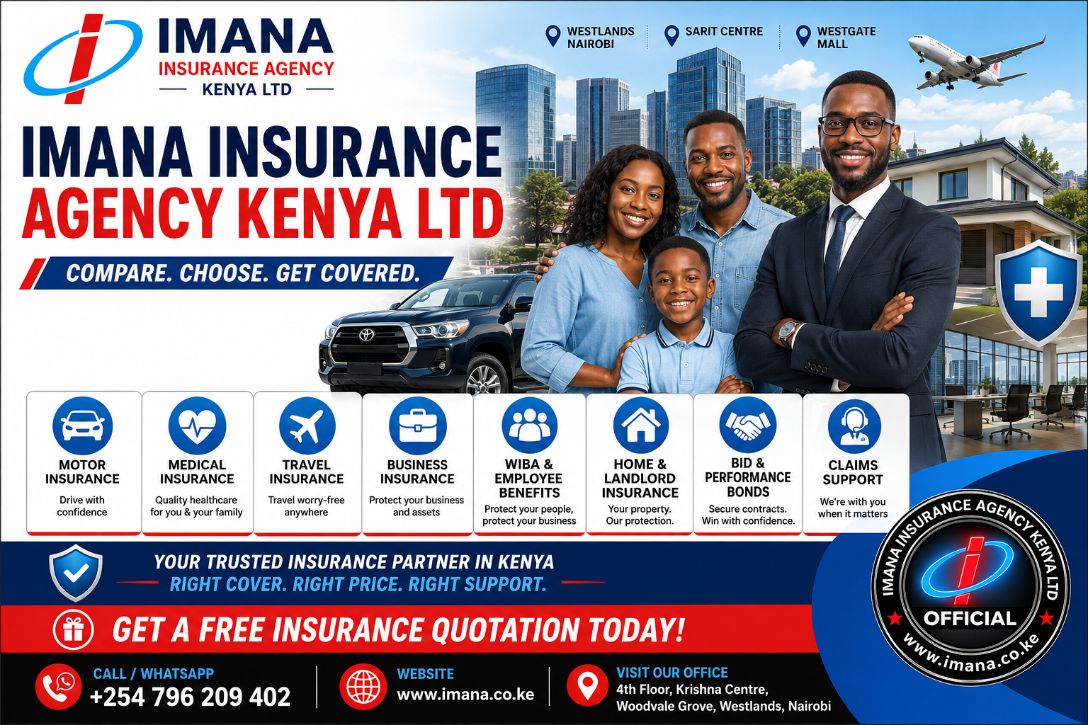 Insurance Agency Near Sarit Centre and Westgate, Nairobi Kenya